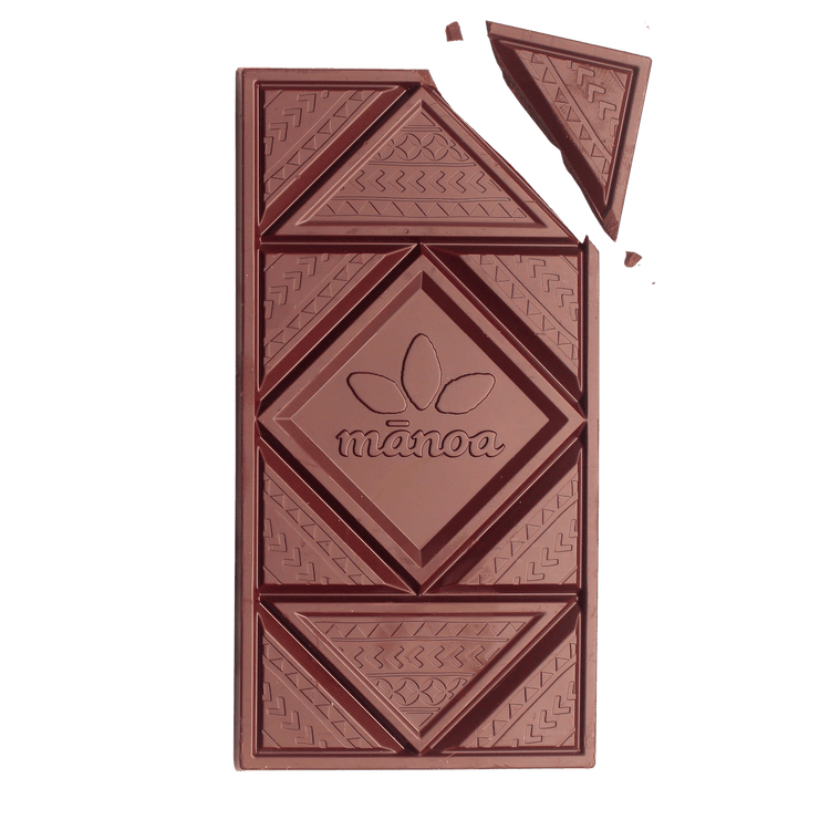 Chocolate bar with a triangle piece broken off