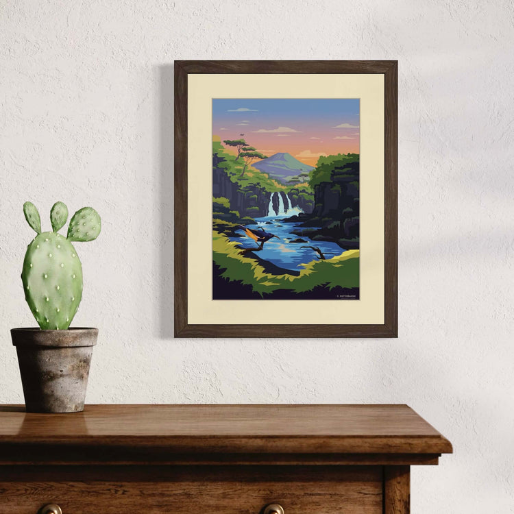 image of honolii art print hanging on a wall in a home