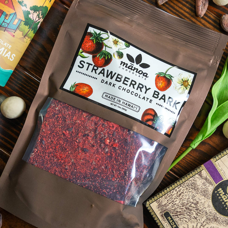 Image of Strawberry Bark Dark Chocolate package