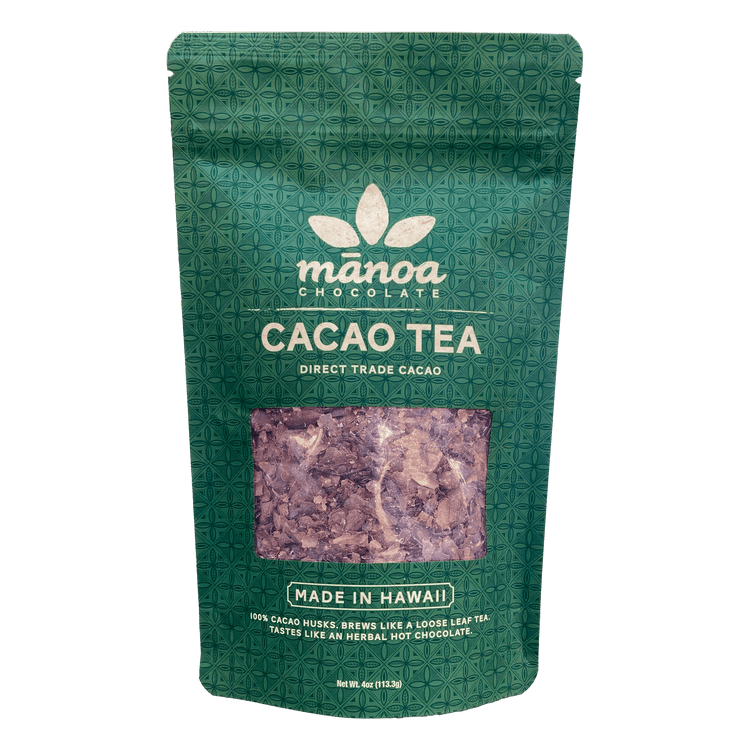 Image of green, 4oz pouch of cacao tea