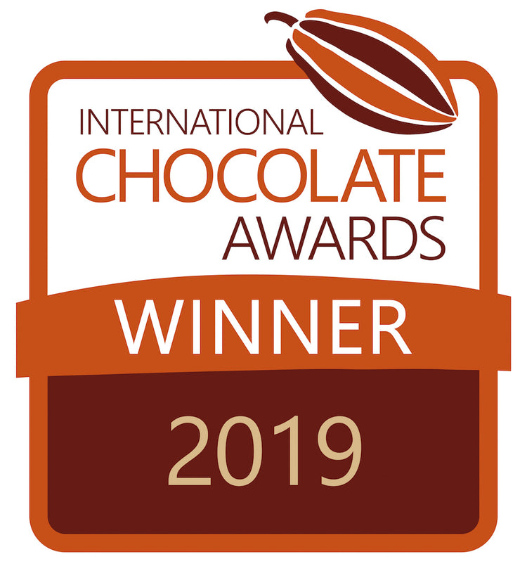 Image of badge saying "International chocolate awards winner 2019"