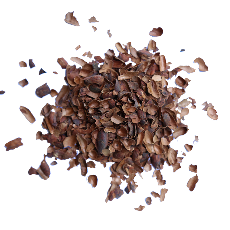 Image of pile of cacao shells