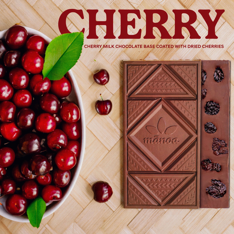 cherry milk chocolate base coated with dried cherries bar 