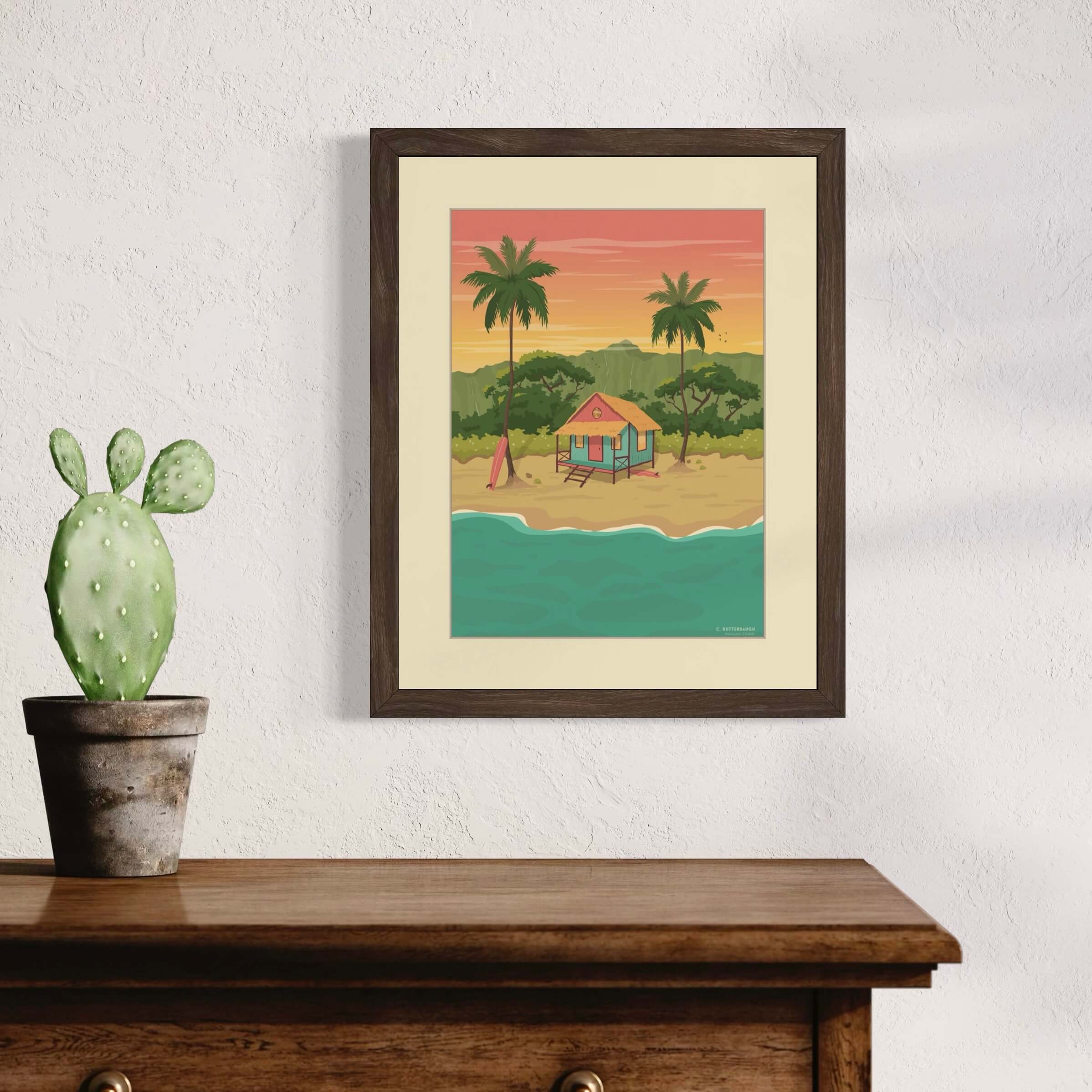Kailua Beach Shack • Art Print – Manoa Chocolate Hawaii