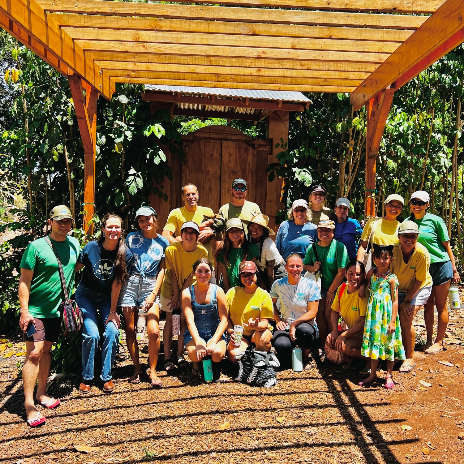 image of the kokua and manoa team members at the kamananui cacao farm 
