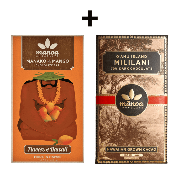 Image of mango and mililani chocolate bar packages