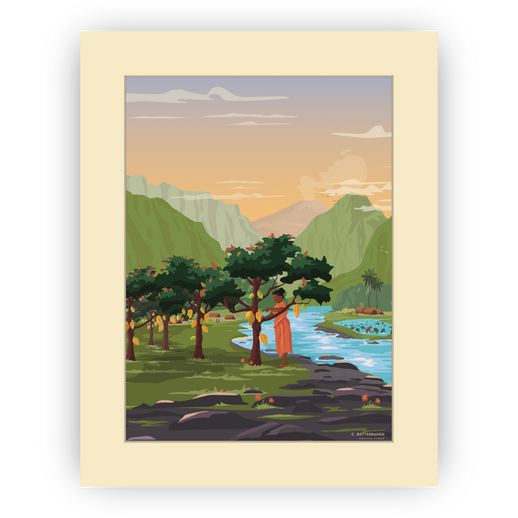 image of hawaiian cacao harvest art print