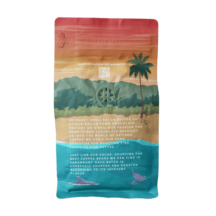image of back of 7 ounce coffee bag