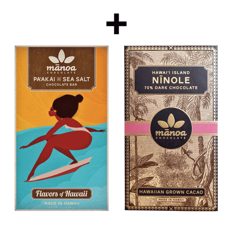 Image of sea salt and ninole chocolate bar packages