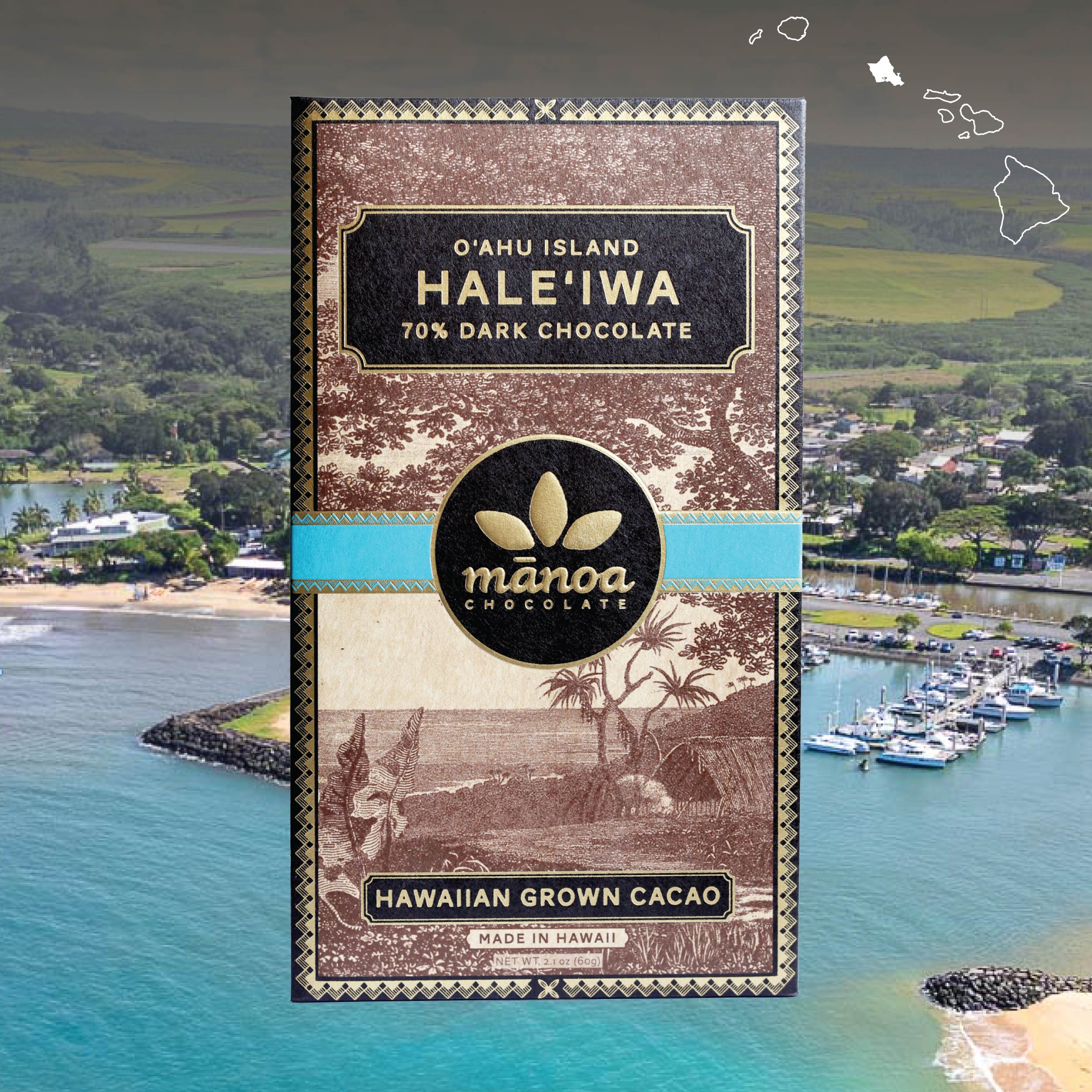 Hale'iwa, O'ahu Island Bar 70% – Manoa Chocolate Hawaii