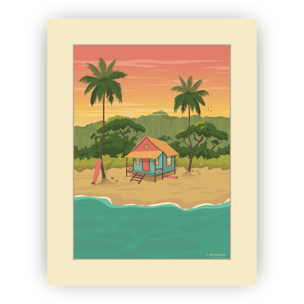 Kailua Beach Shack • Art Print – Manoa Chocolate Hawaii