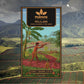 image of Mililani chocolate bar packaging with a scenic background of fields and mountains.