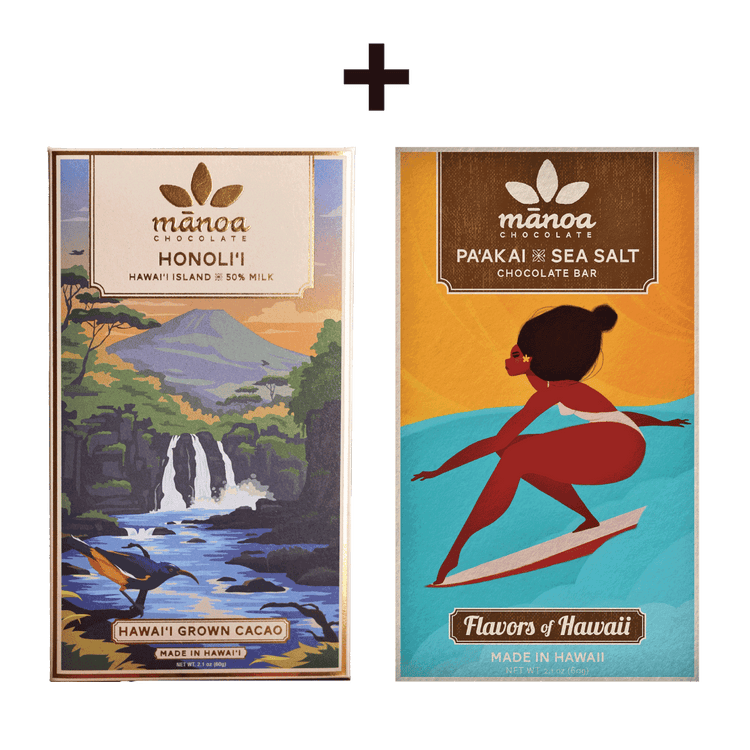 Image of Honolii Milk Chocolate and Sea Salt Dark Chocolate packages