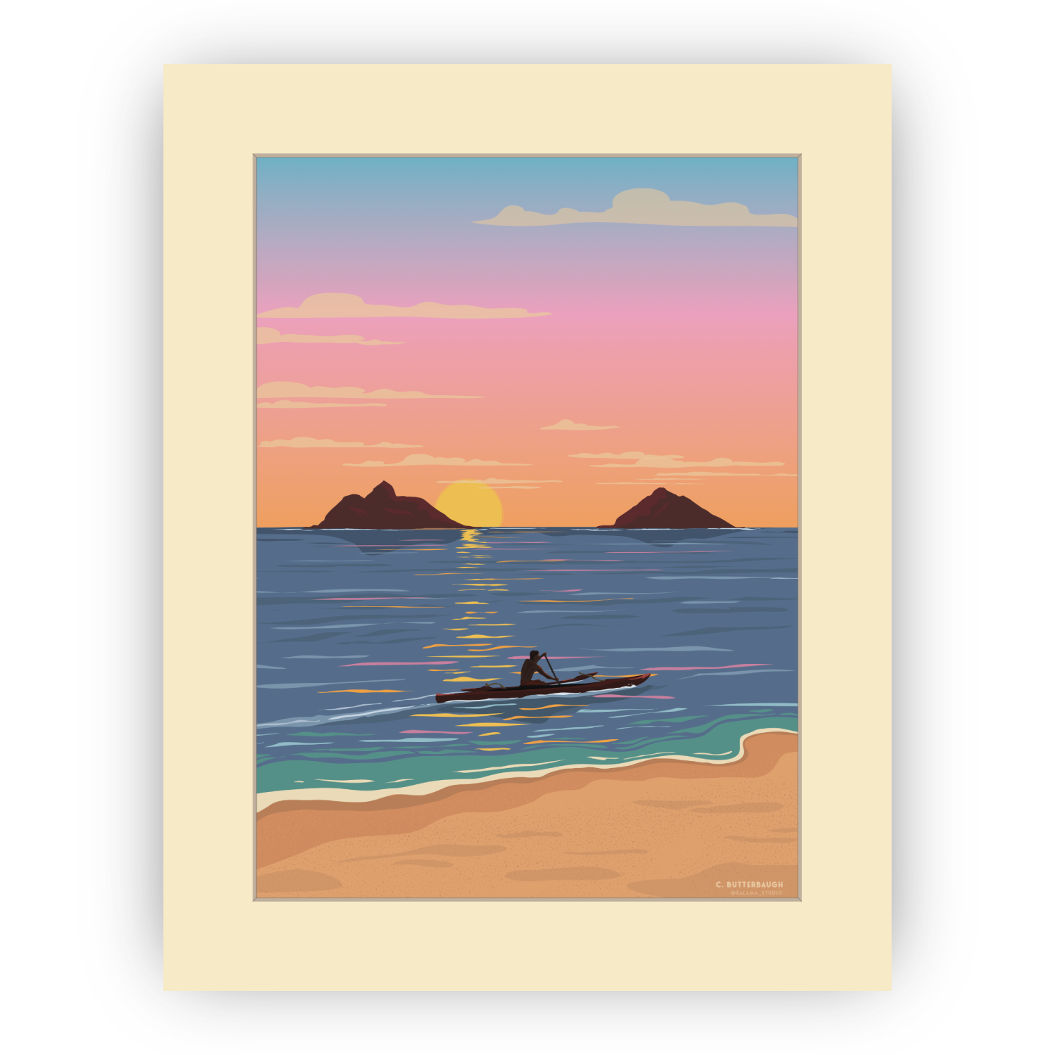 image of Mokulua, Lanikai sunrise art print
