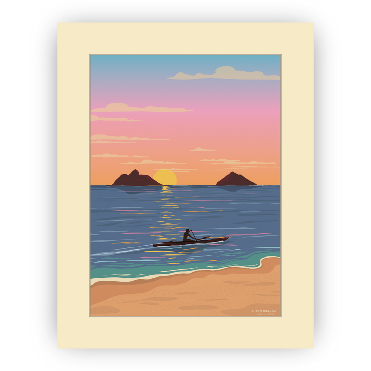image of Mokulua, Lanikai sunrise art print