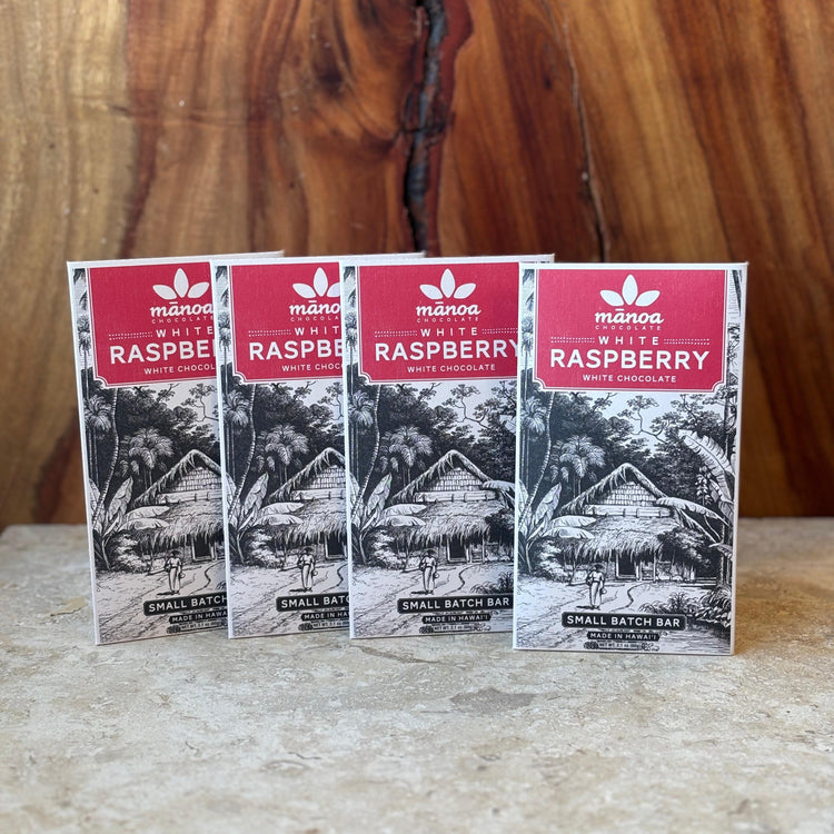 Image of 4 white chocolate raspberry bar packages