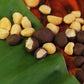 Image of rum dark chocolate macadamias scattered on table