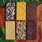 6 chocolate bars on table